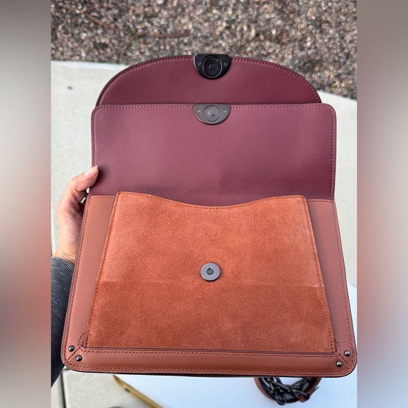 Coach Dreamer Mixed Leather Crossbody Shoulder bag 73547 Brown - Picture 12 of 15